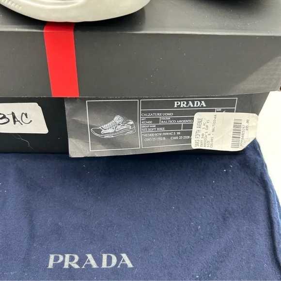 Men’s Prada America’s cup blue/silver sneakers size 6 fit seven US made in Italy - Picture 4 of 14